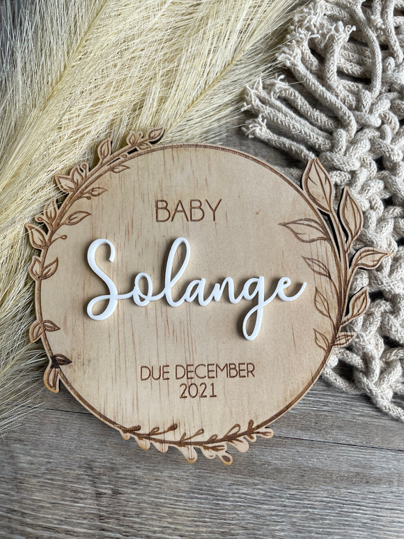 Baby announcement disc