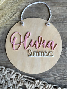 Hanging Layered Name Sign