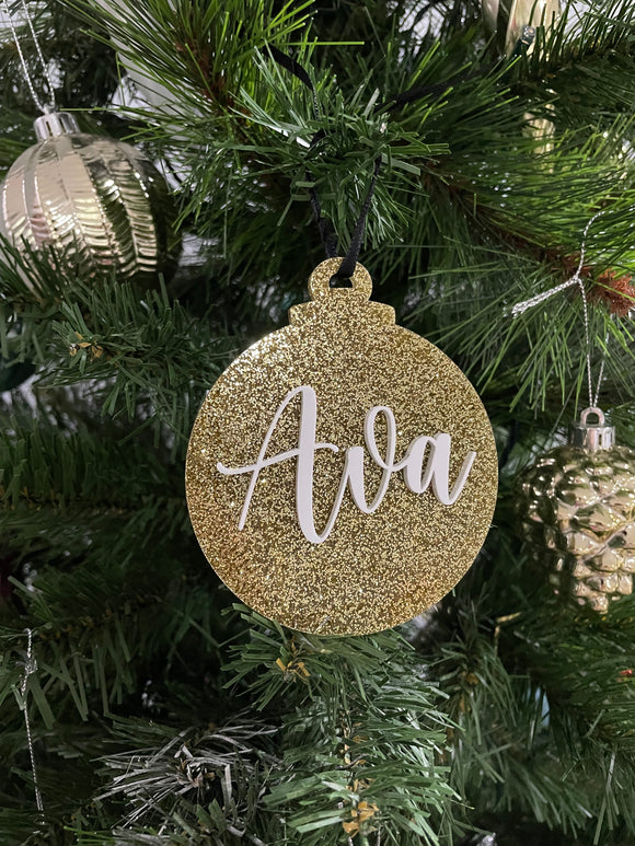 Glittered Layered Name | Bauble