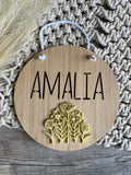 Hanging name sign | Flowers