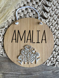 Hanging name sign | Flowers