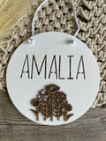 Hanging name sign | Flowers