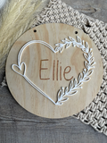 Name sign with layered heart | Wall decor